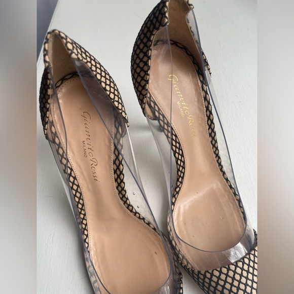 Authentic Gianvito Rossi heels, size 37.5, beige black pattern, like new - Picture 5 of 7